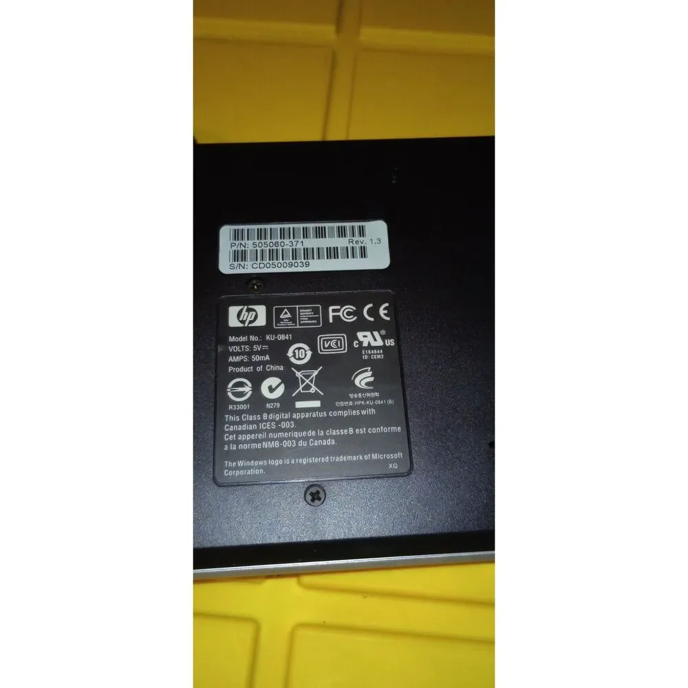 HP, Hewitt Packard Keyboard, Model No. KU-0841 USB Wired- Tested